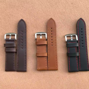 Quick Release Genuine Cowhide Leather Watch Strap - Customizable 18mm 20mm 22mm Bands for Men