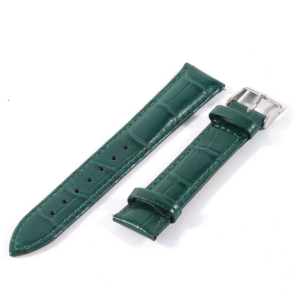 Custom Luxury Italian Leather Watch Strap - Genuine Calfskin Band for Men in Green & Red