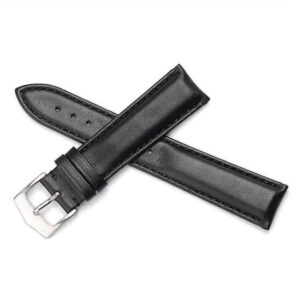 Custom Black Cowhide Leather Watch Strap – Elegant & Durable Wrist Band for Timeless Style